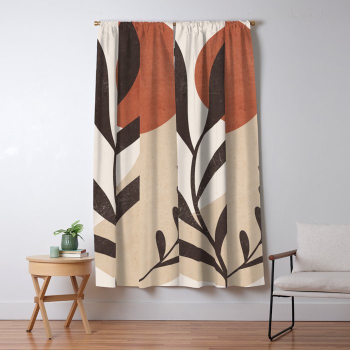 Minimal Abstract Art Plant 8 Window Curtain Gallery Image 5