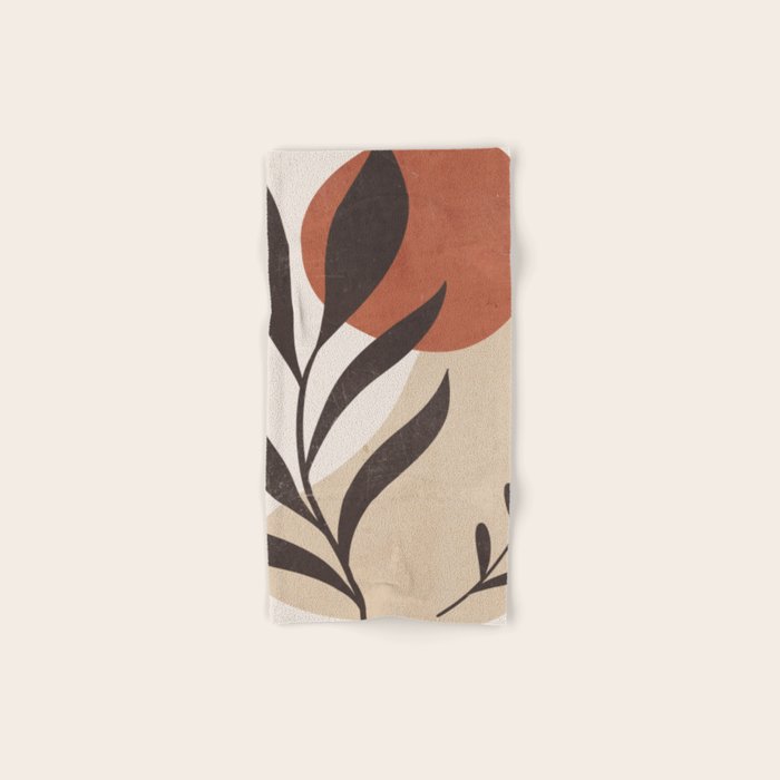 Minimal Abstract Art Plant 8 Bath Towel Gallery Image 1