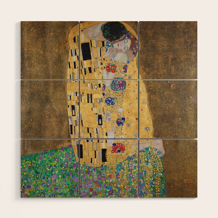 Gustav Klimt: "The Kiss" (1907-1908) Wood Wall Art Gallery Image 1