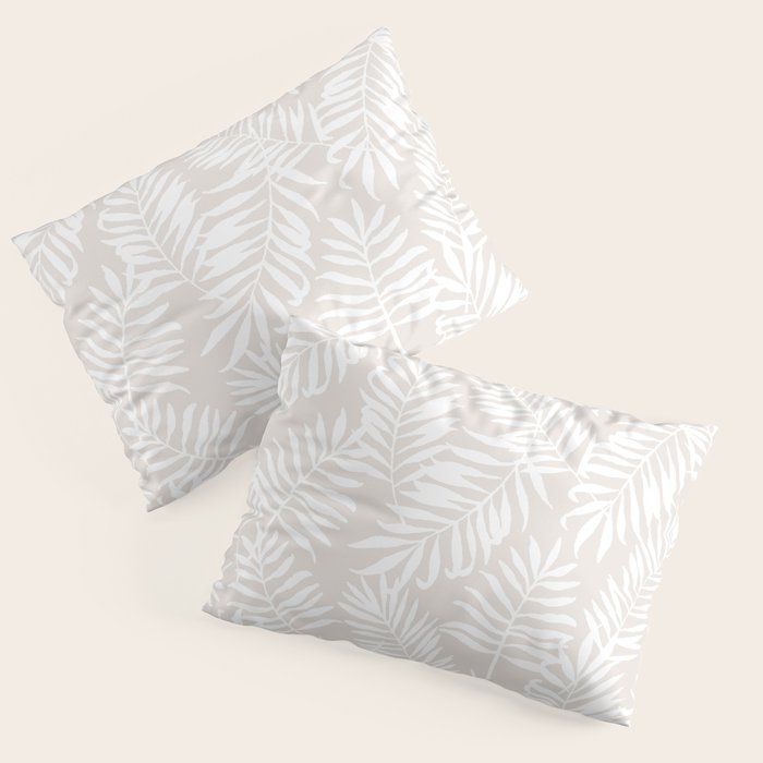Tropical Palm Leaves - Palm Leaf Pattern - Sandy Beige Pillow Sham Gallery Image 3