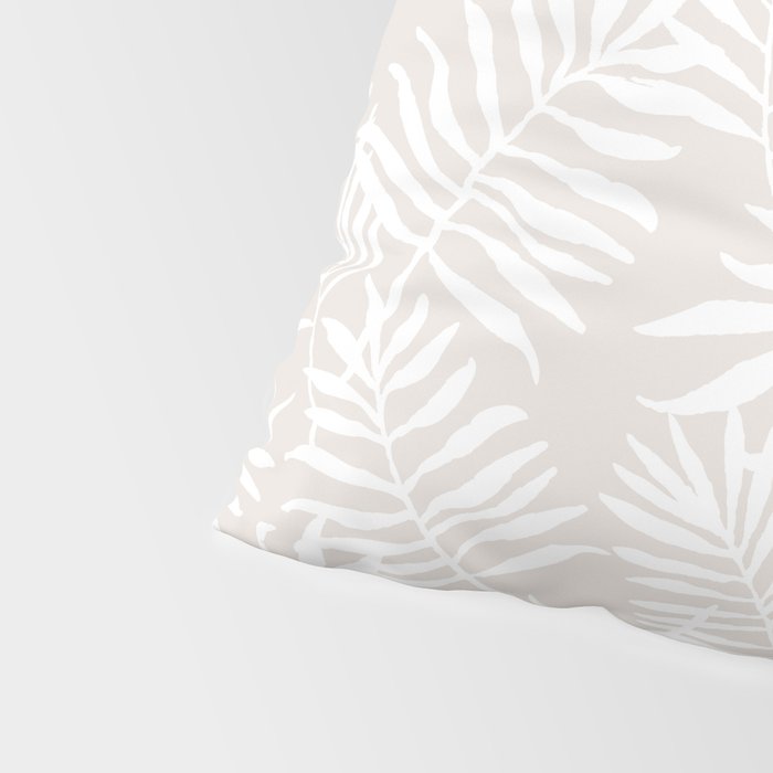 Tropical Palm Leaves - Palm Leaf Pattern - Sandy Beige Pillow Sham Gallery Image 4