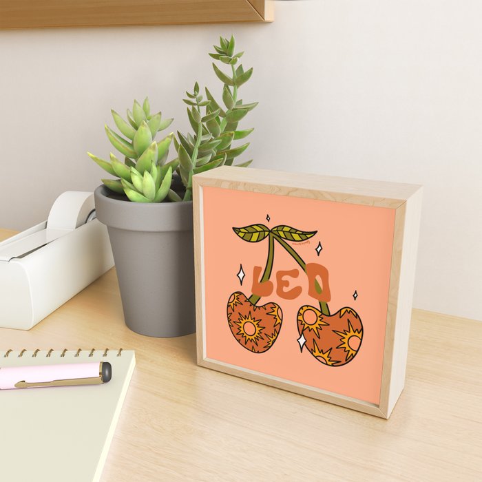 Leo Cherries Mini Art Print Gallery Image 2