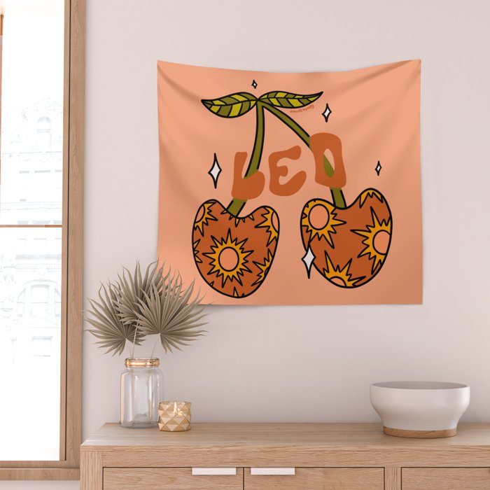 Leo Cherries Wall Tapestry Gallery Image 2