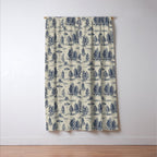 Alien Abduction Toile De Jouy Pattern in Blue Window Curtain Gallery Image 3
