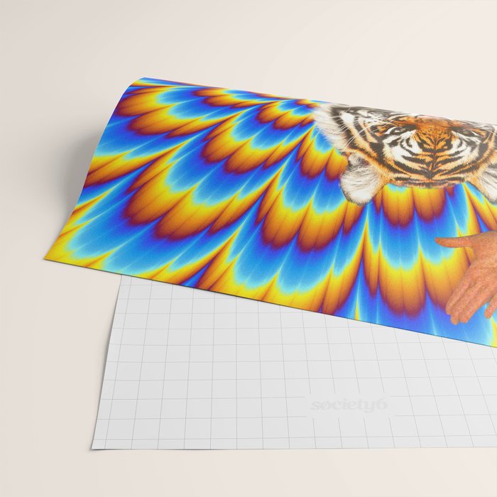 Fighting Tiger - Optical illusion  Wrapping Paper Gallery Image 2