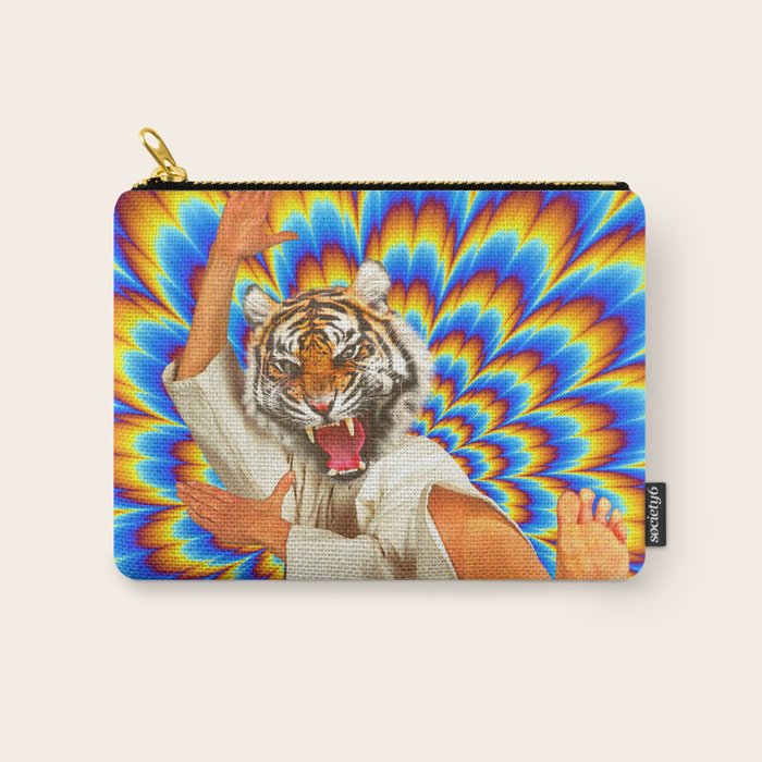 Fighting Tiger - Optical illusion  Carry All Pouch Gallery Image 1
