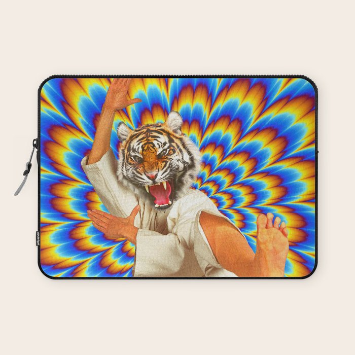Fighting Tiger - Optical illusion  Laptop Sleeve Gallery Image 1