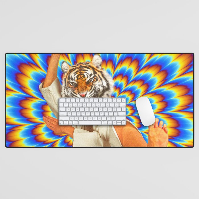 Fighting Tiger - Optical illusion  Desk Mat Gallery Image 1