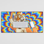 Fighting Tiger - Optical illusion  Desk Mat Gallery Image 1