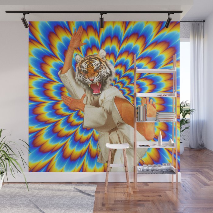 Fighting Tiger - Optical illusion  Wall Mural Gallery Image 1