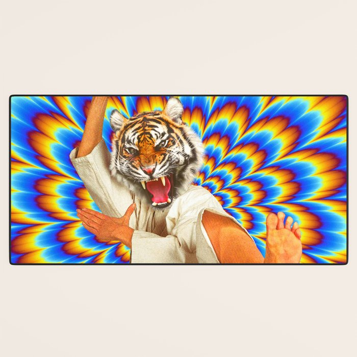 Fighting Tiger - Optical illusion  Desk Mat Gallery Image 3