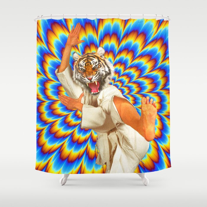 Fighting Tiger - Optical illusion  Shower Curtain Gallery Image 1