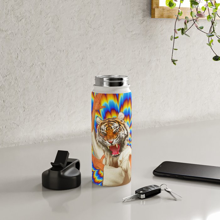 Fighting Tiger - Optical illusion  Water Bottle Gallery Image 4