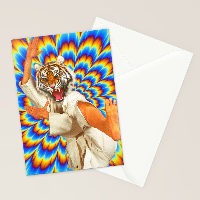 Fighting Tiger - Optical illusion  Stationery Card Gallery Image 2