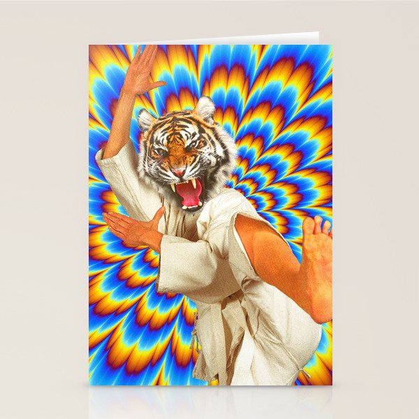 Fighting Tiger - Optical illusion  Stationery Card Gallery Image 1