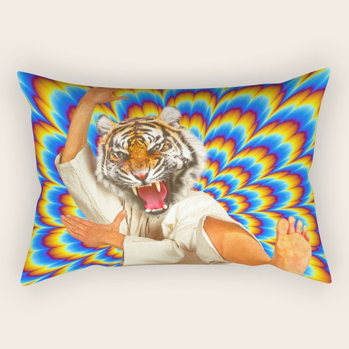 Fighting Tiger - Optical illusion  Rectangular Pillow Gallery Image 2
