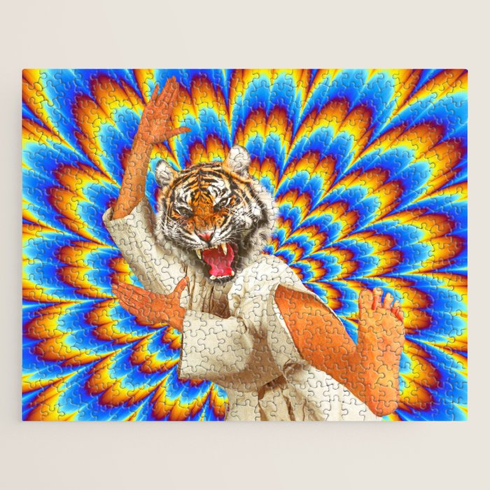 Fighting Tiger - Optical illusion  Jigsaw Puzzle Gallery Image 1