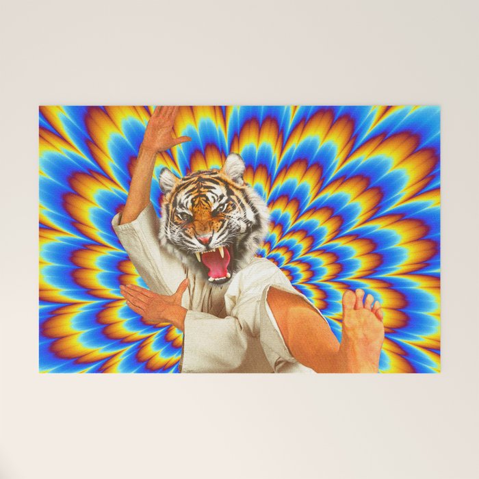 Fighting Tiger - Optical illusion  Welcome Mat Gallery Image 1