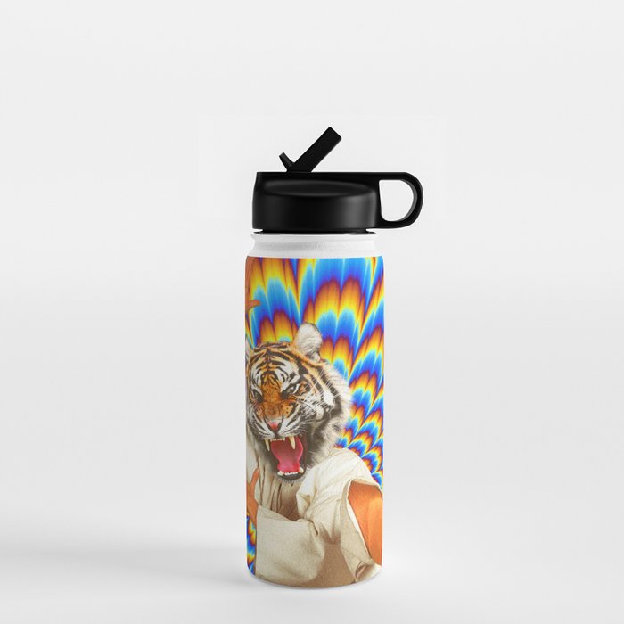 Fighting Tiger - Optical illusion  Water Bottle Gallery Image 1