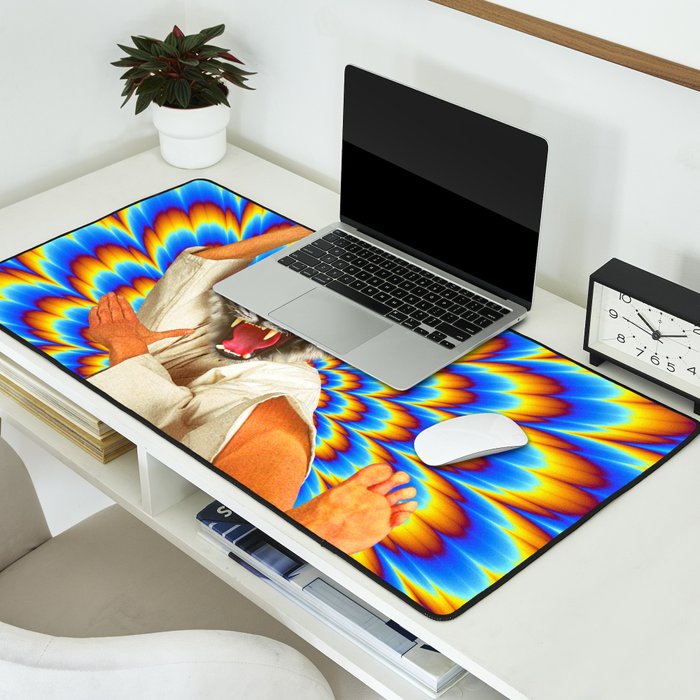 Fighting Tiger - Optical illusion  Desk Mat Gallery Image 2