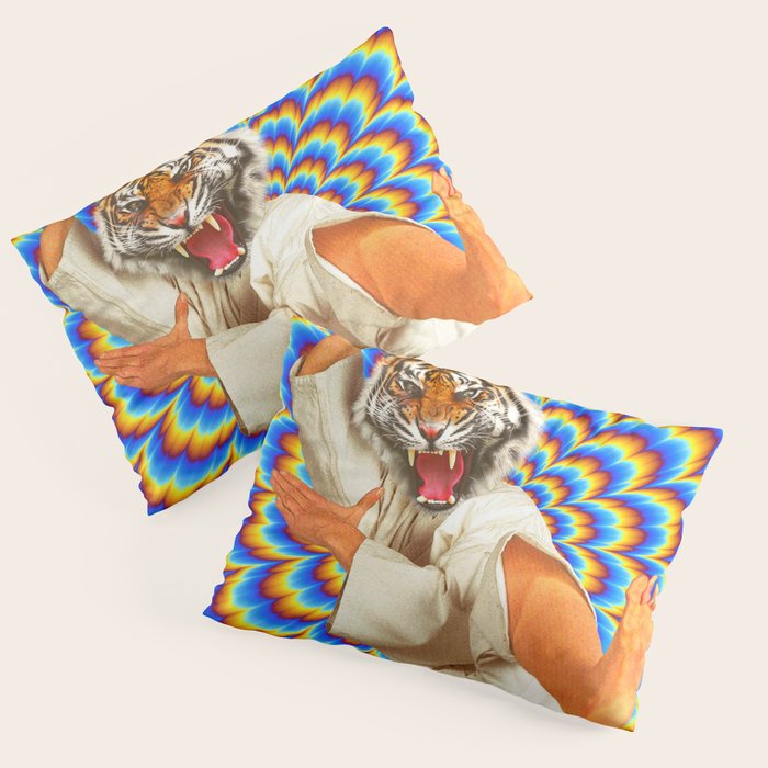 Fighting Tiger - Optical illusion  Pillow Sham Gallery Image 3
