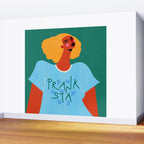 Floral Pranksta - Bold Black Woman Illustration in Graphic Tee Wall Mural Gallery Image 2
