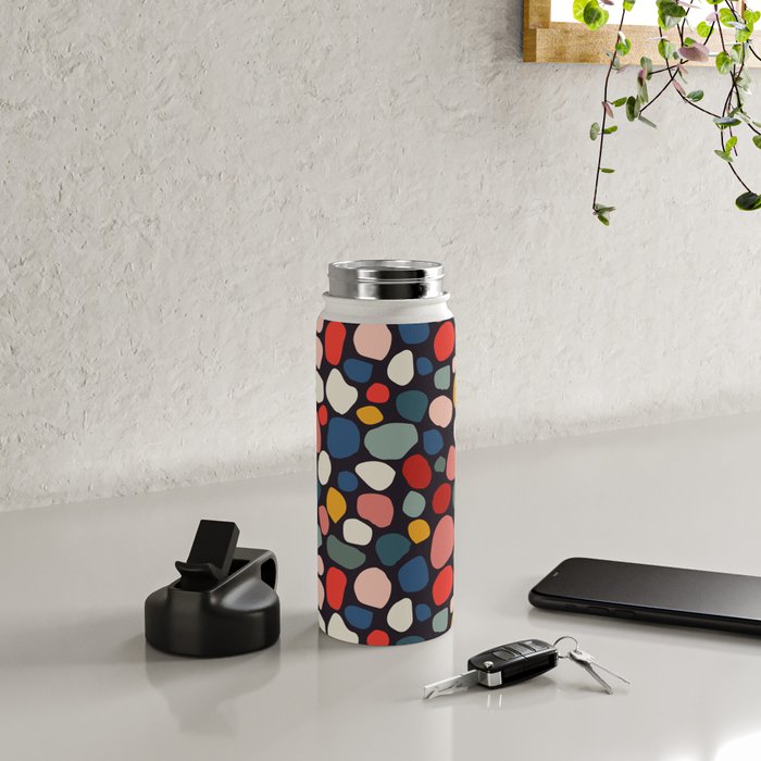 Pebbles abstract pattern Water Bottle Gallery Image 4