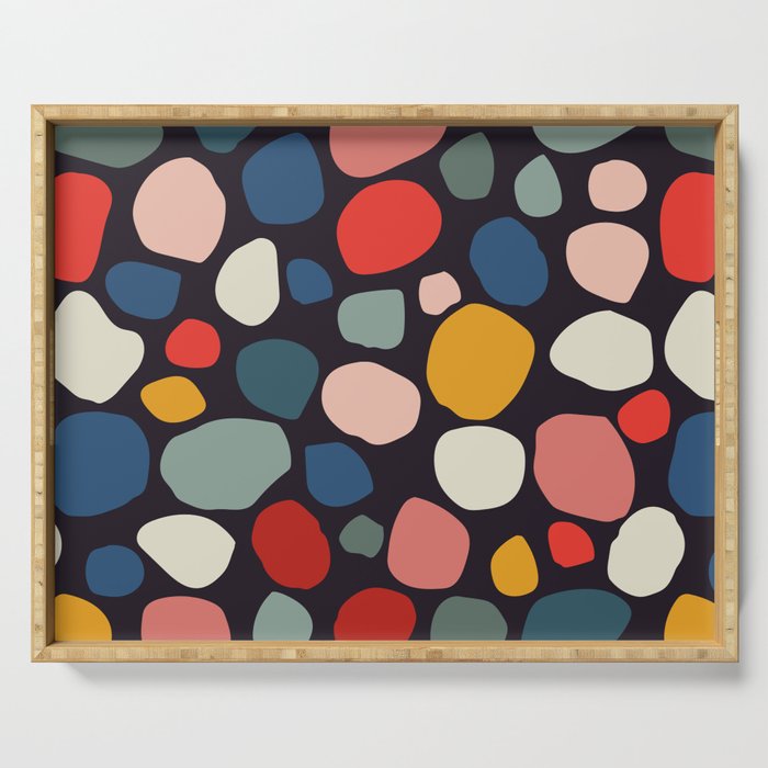 Pebbles abstract pattern Serving Tray Gallery Image 1