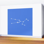 Taurus Zodiac Star Constellation Line Art Bright Blue Wall Mural Gallery Image 2