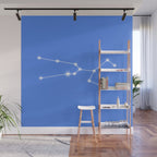 Taurus Zodiac Star Constellation Line Art Bright Blue Wall Mural Gallery Image 1
