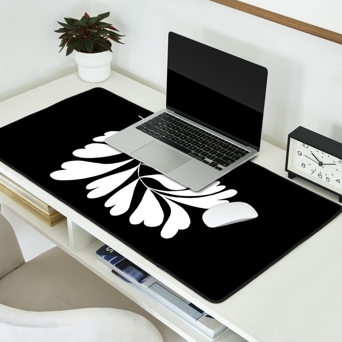 Love Palm Branch In Black  Desk Mat Gallery Image 2