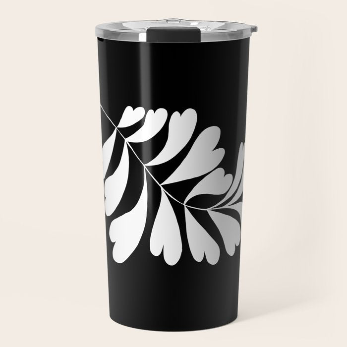 Love Palm Branch In Black  Travel Mug Gallery Image 1