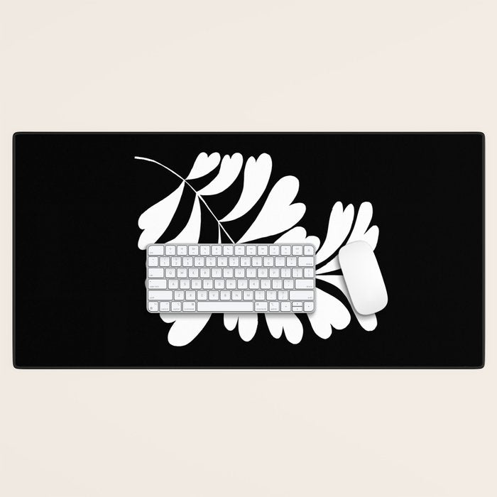 Love Palm Branch In Black  Desk Mat Gallery Image 1