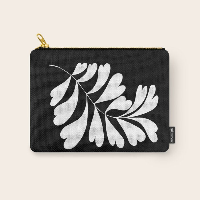 Love Palm Branch In Black  Carry All Pouch Gallery Image 1