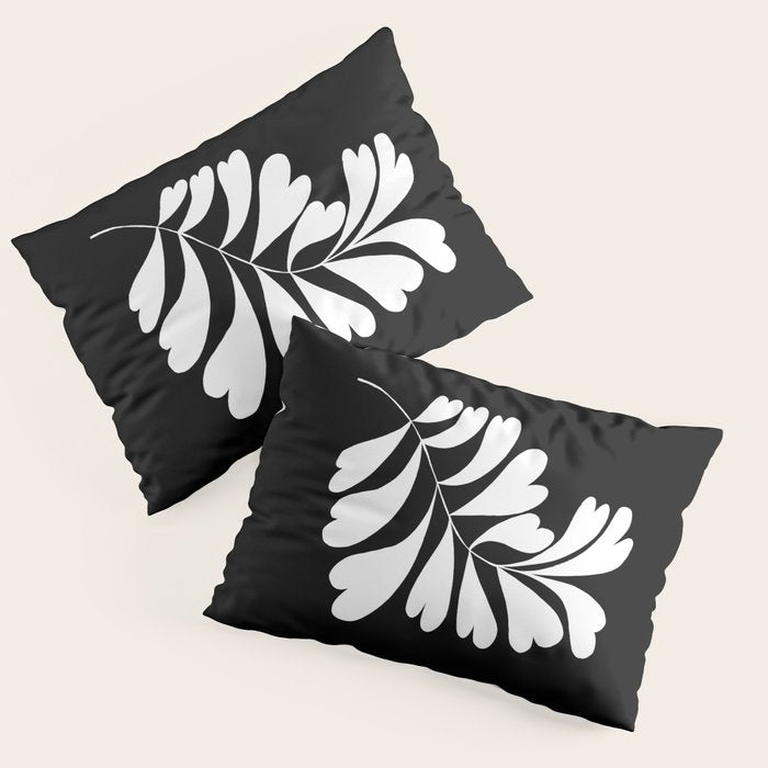 Love Palm Branch In Black  Pillow Sham Gallery Image 1