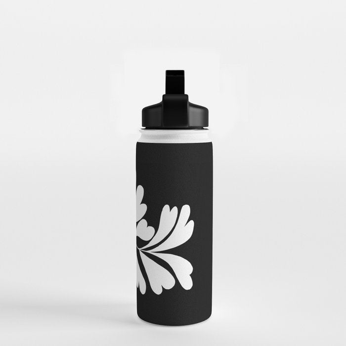 Love Palm Branch In Black  Water Bottle Gallery Image 2