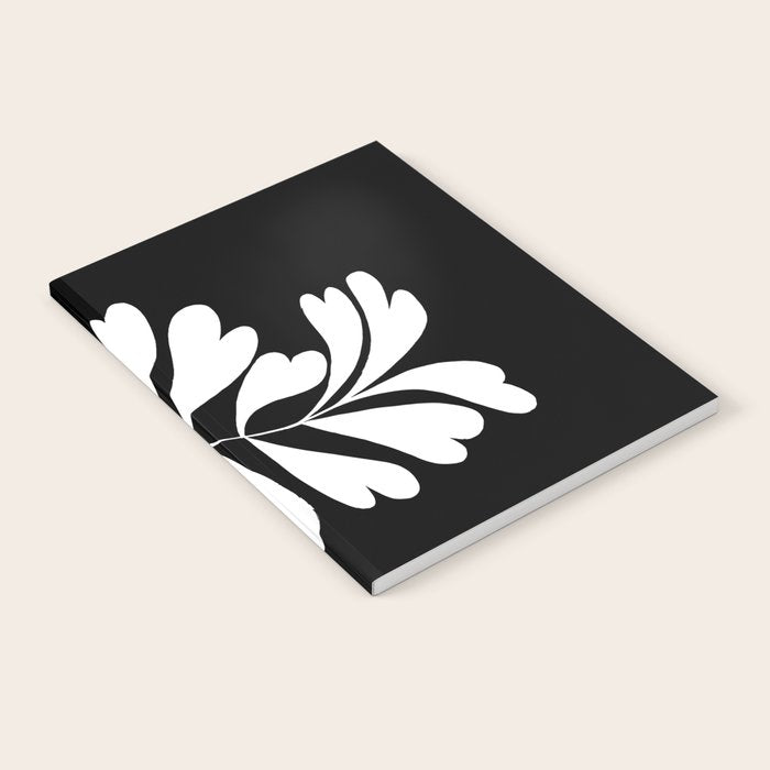 Love Palm Branch In Black  Notebook
