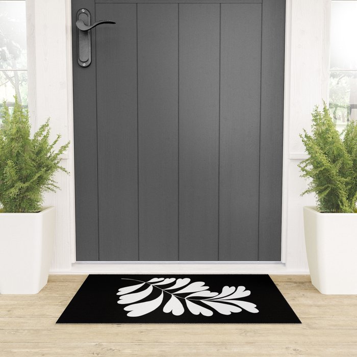 Love Palm Branch In Black  Welcome Mat Gallery Image 3