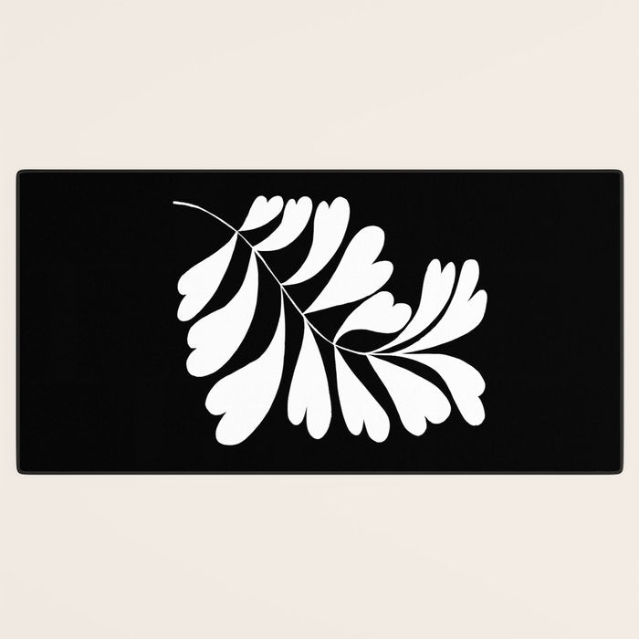 Love Palm Branch In Black  Desk Mat Gallery Image 3