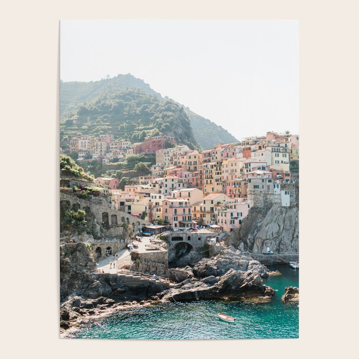 Pastel Houses in Cinque Terre, Manarola Town | Italy Fine Art Travel Print | Amalfi Coast, Italy Poster Gallery Image 1