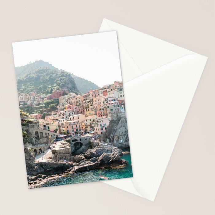 Pastel Houses in Cinque Terre, Manarola Town | Italy Fine Art Travel Print | Amalfi Coast, Italy Stationery Card Gallery Image 2
