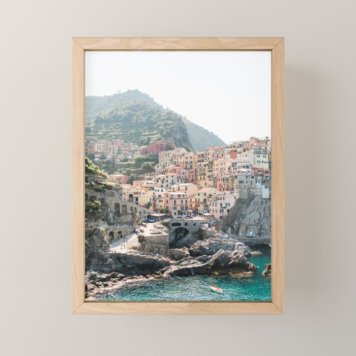 Pastel Houses in Cinque Terre, Manarola Town | Italy Fine Art Travel Print | Amalfi Coast, Italy Mini Art Print Gallery Image 1