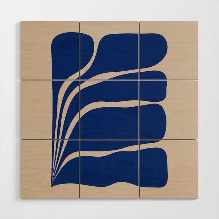 Five Leaf Plant - 1/3 Wood Wall Art Gallery Image 1
