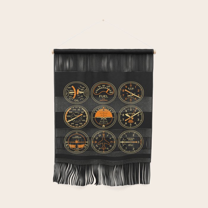 Aircraft Flight Instruments - Full Black Wall Hanging Gallery Image 1