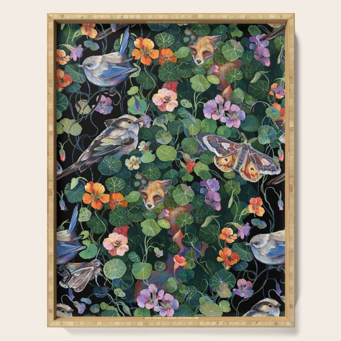 Nasturtium Fox Garden Serving Tray Gallery Image 1
