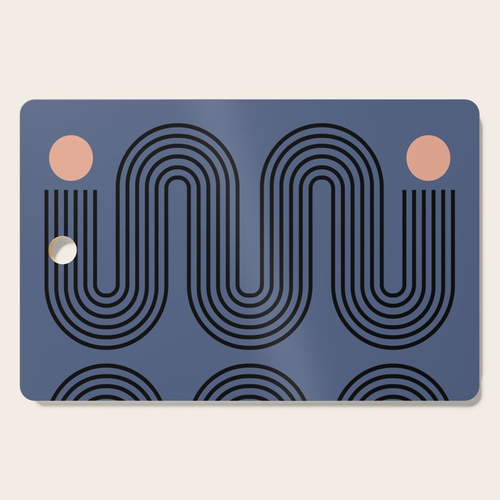 Abstraction_NEW_SUN_BLUE_LINE_POP_ART_Minimalism_0222A Cutting Board Gallery Image 1