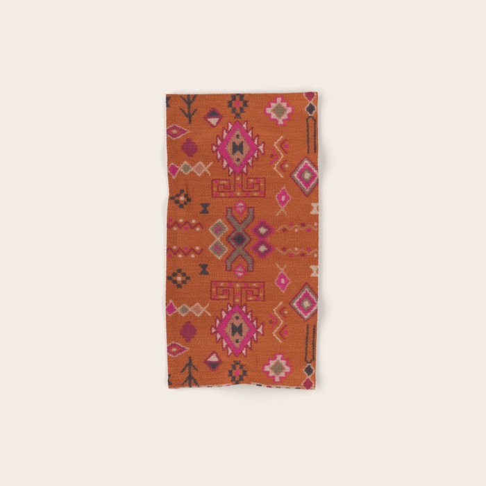 Moroccan Berber Geometric Pattern In Warm Earth Tones Bath Towel Gallery Image 1