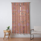 Moroccan Berber Geometric Pattern In Warm Earth Tones Window Curtain Gallery Image 13
