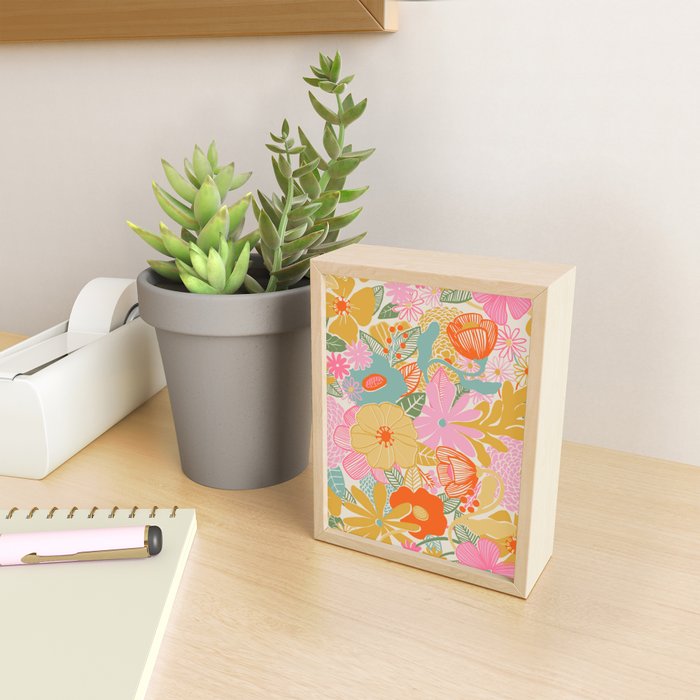 60's Retro Floral Mini Art Print Gallery Image 2
