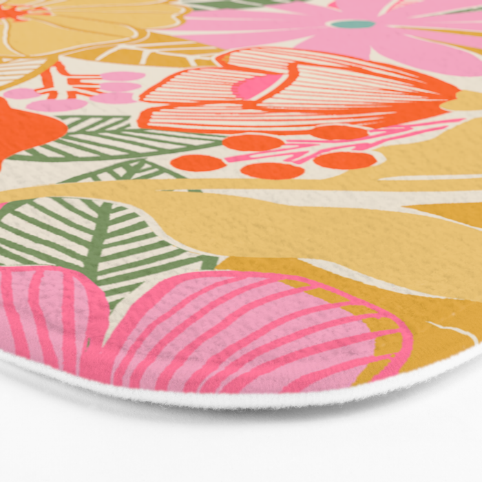 60's Retro Floral Bath Mat Gallery Image 3